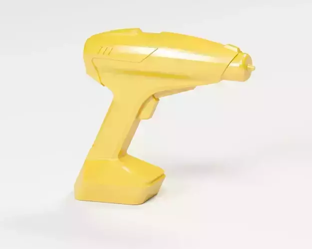 Cordless drill concept or a sci-fi laser gun low-poly