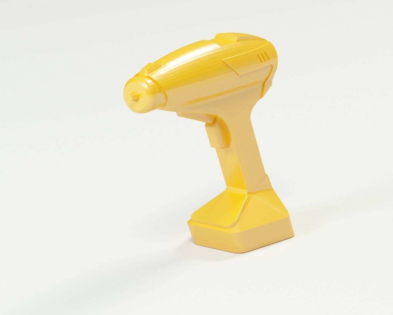 Cordless drill concept or a sci-fi laser gun low-poly Low-poly 3D model_13