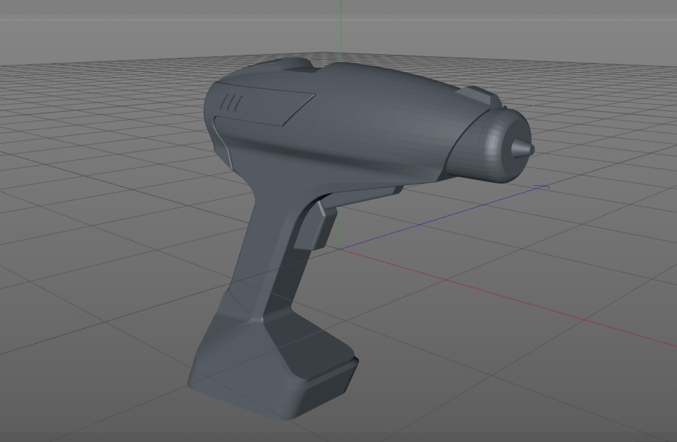 Cordless drill concept or a sci-fi laser gun low-poly Low-poly 3D model_18