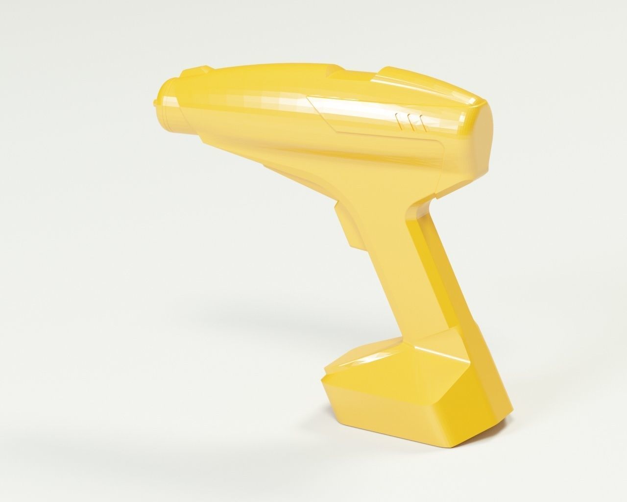 Cordless drill concept or a sci-fi laser gun low-poly Low-poly 3D model_9