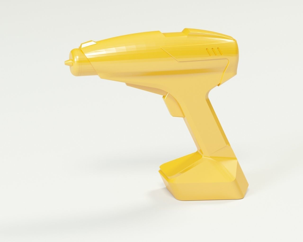Cordless drill concept or a sci-fi laser gun low-poly Low-poly 3D model_11