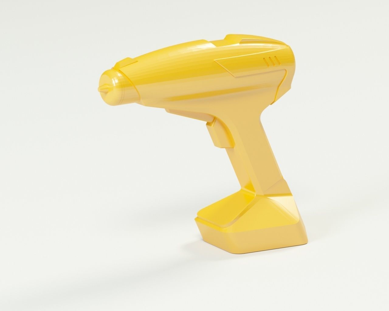 Cordless drill concept or a sci-fi laser gun low-poly Low-poly 3D model_12