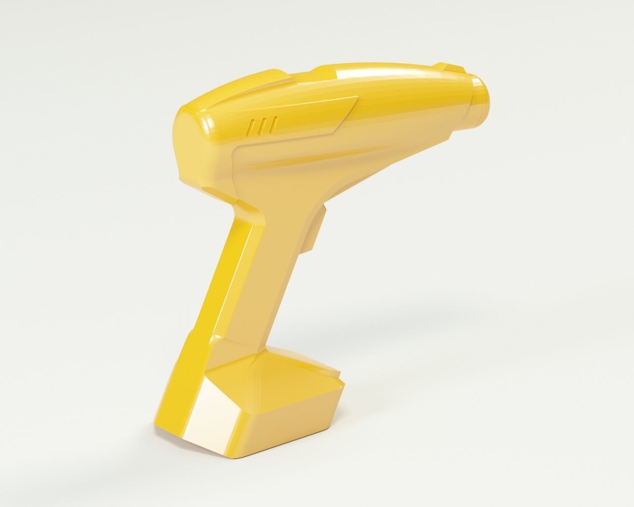 Cordless drill concept or a sci-fi laser gun low-poly Low-poly 3D model_3