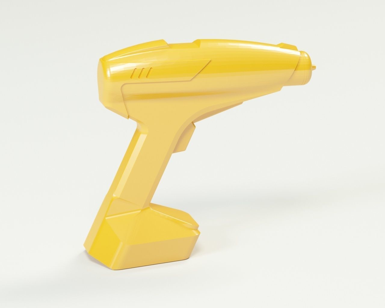 Cordless drill concept or a sci-fi laser gun low-poly Low-poly 3D model_2