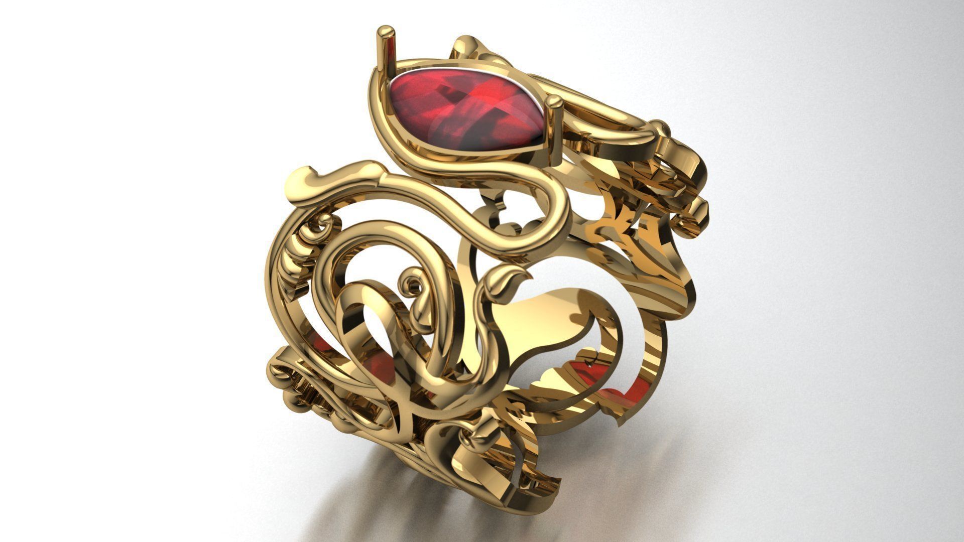 eslimi design ring 3D print model_5