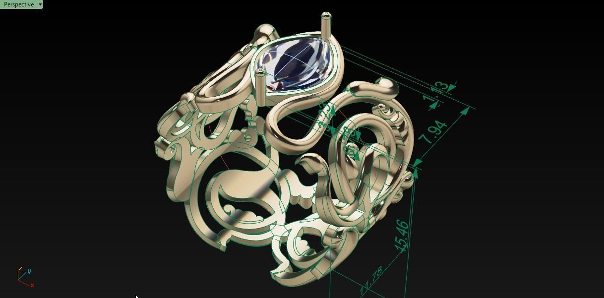 eslimi design ring 3D print model_7