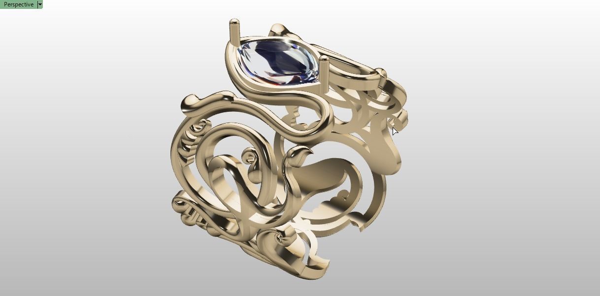 eslimi design ring 3D print model_10