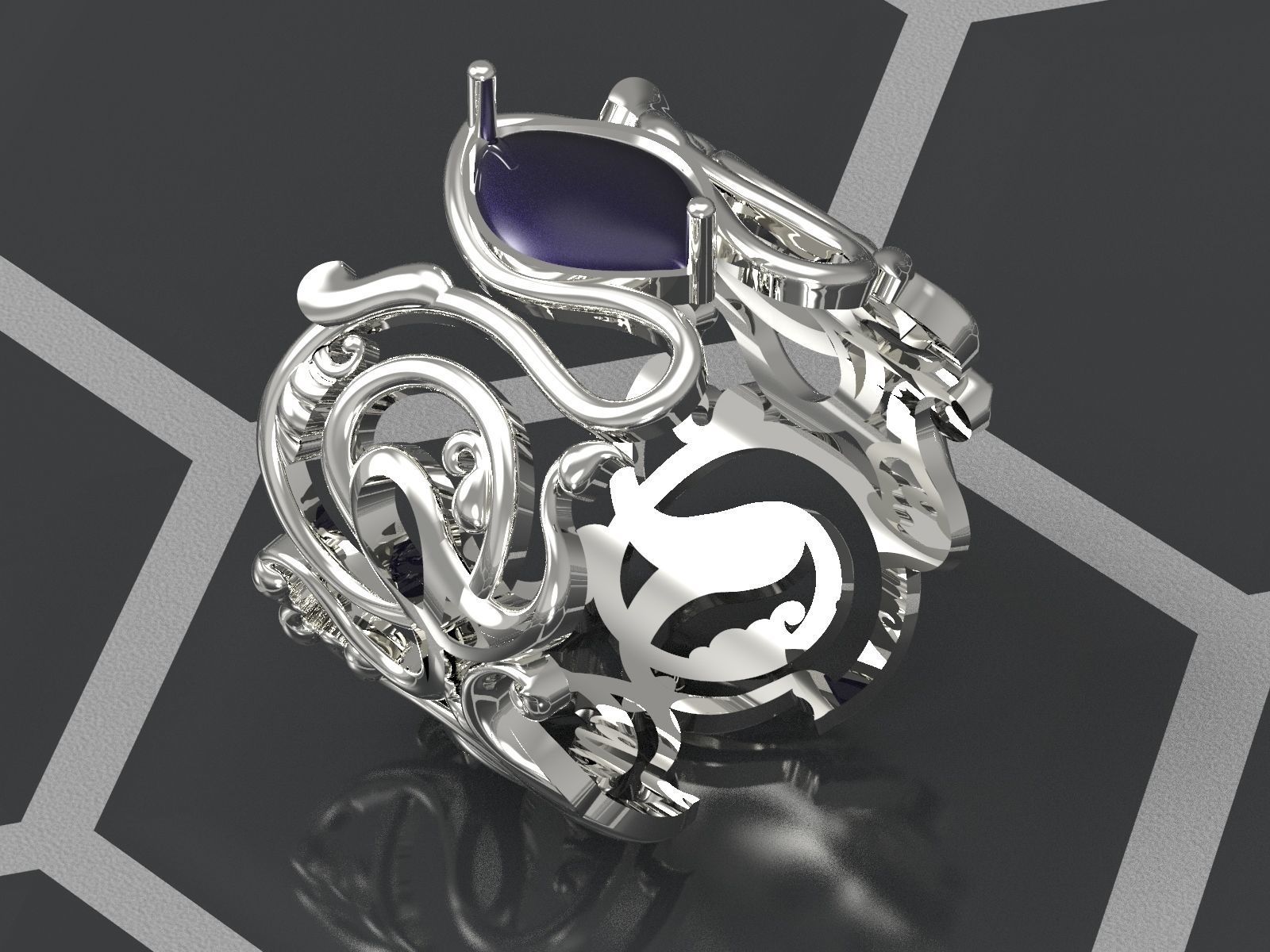 eslimi design ring 3D print model_4