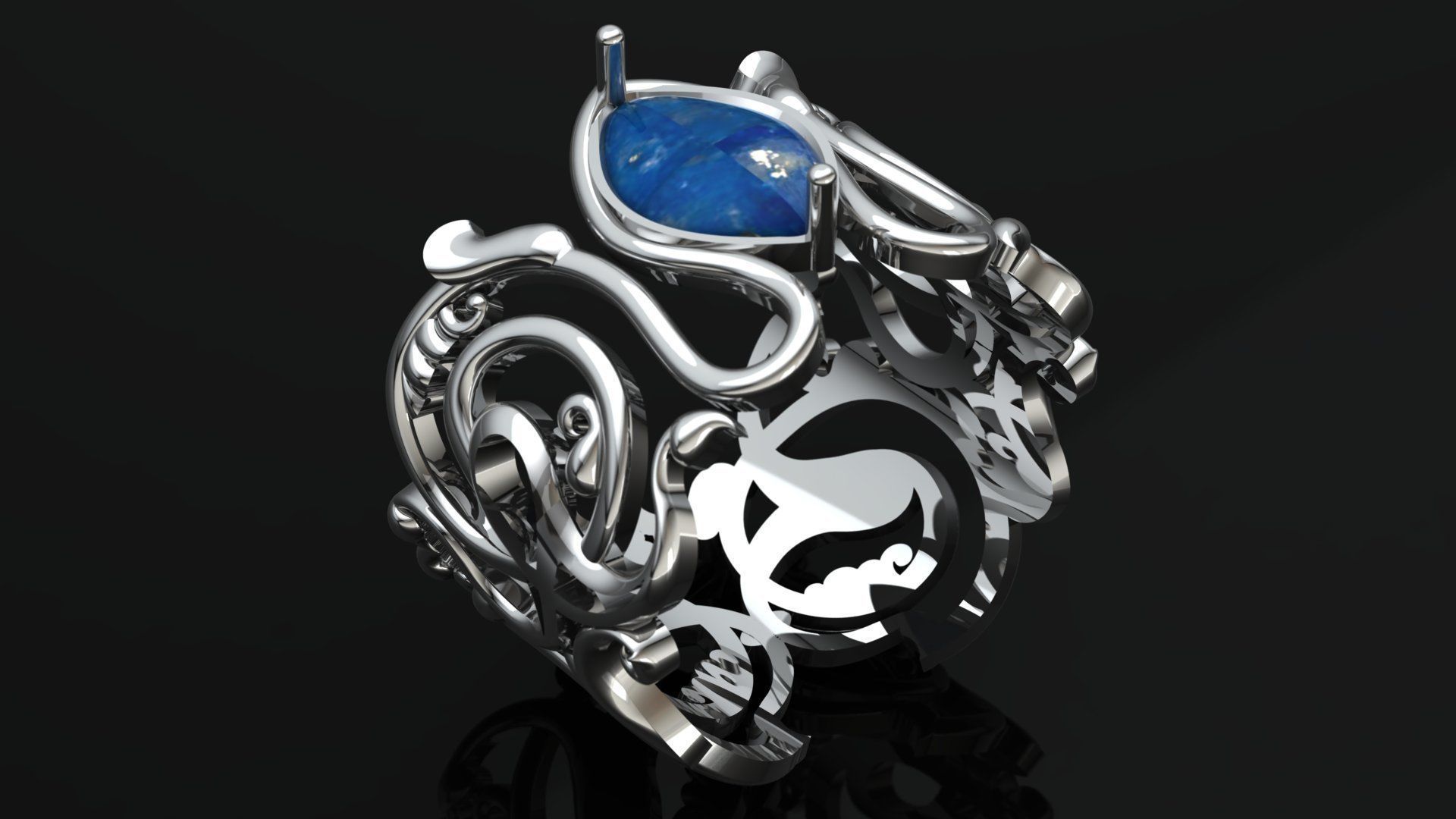 eslimi design ring 3D print model_12