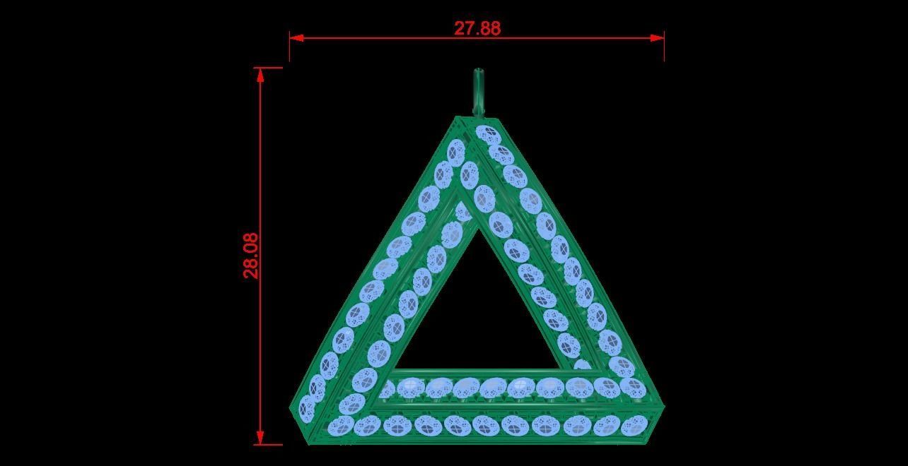 Penrose triangle Diamond Pendant  3D print model_3