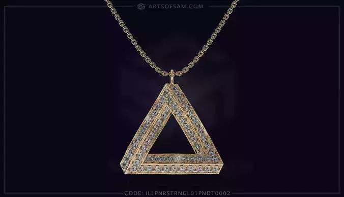 Penrose triangle Diamond Pendant  3D print model