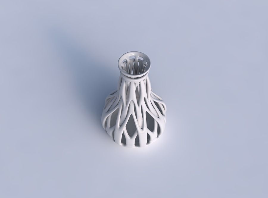 Vase with slim intertwining lines tapered 2 3D print model_1