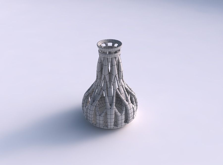 Vase with slim intertwining lines tapered 2 3D print model_5