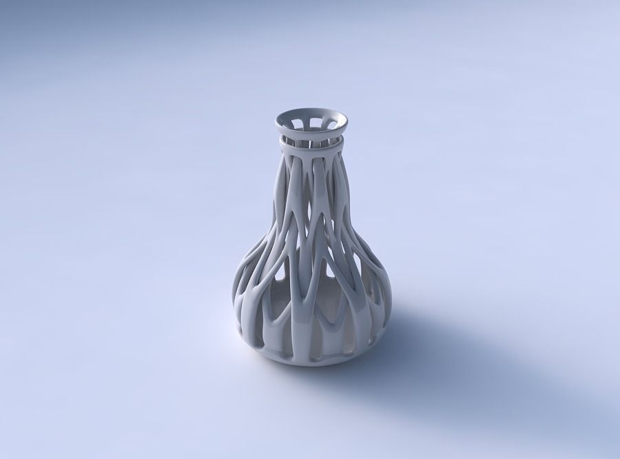 Vase with slim intertwining lines tapered 2 3D print model_3