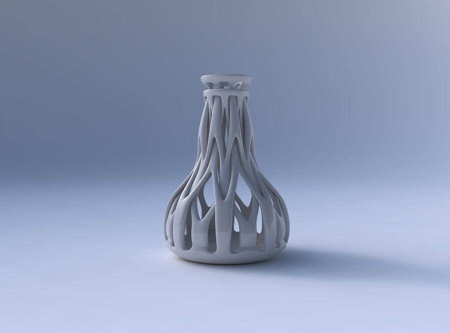 Vase with slim intertwining lines tapered 2 3D print model_4