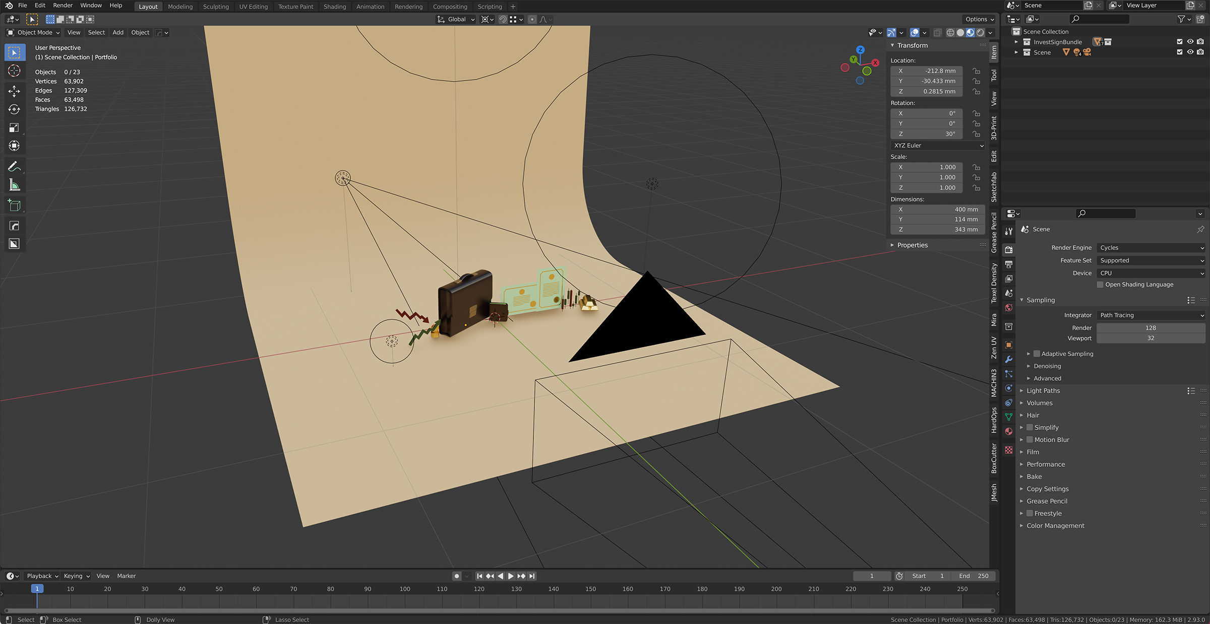 A set of 3D icons on the theme of investment 3D model_2