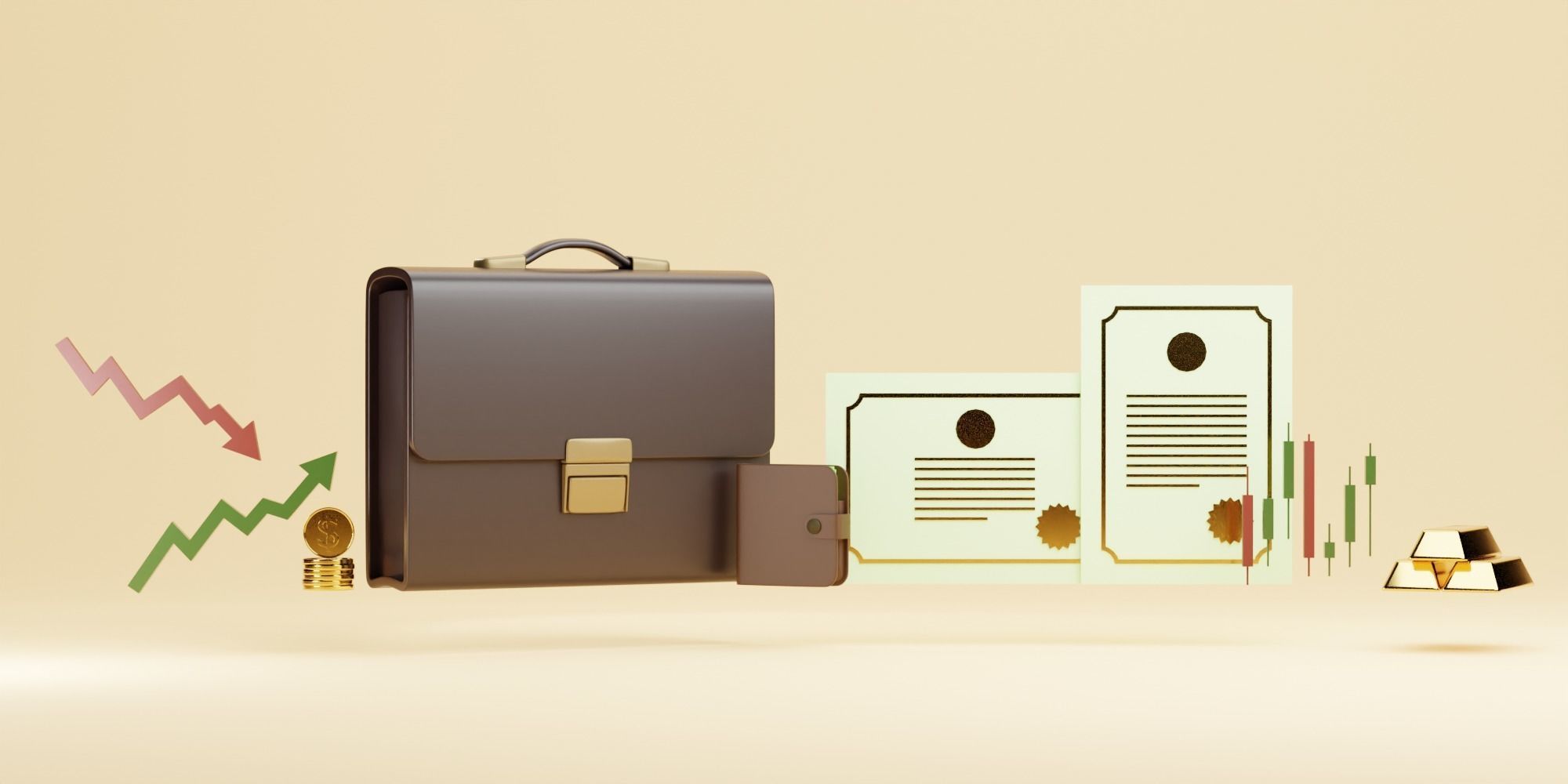 A set of 3D icons on the theme of investment 3D model_0