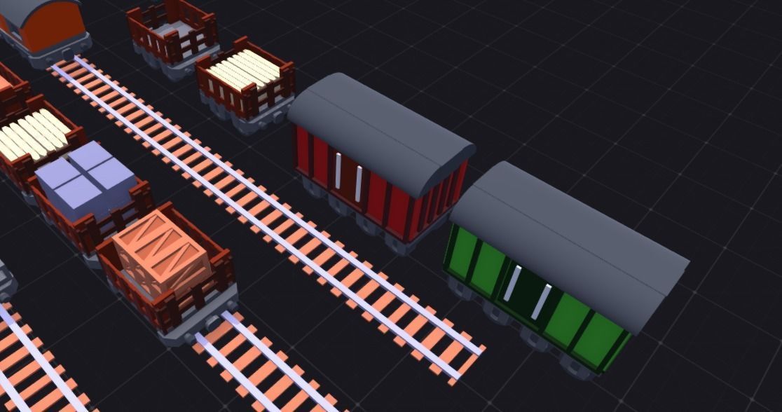 Mini pack of Lowpoly trains 3D model_3