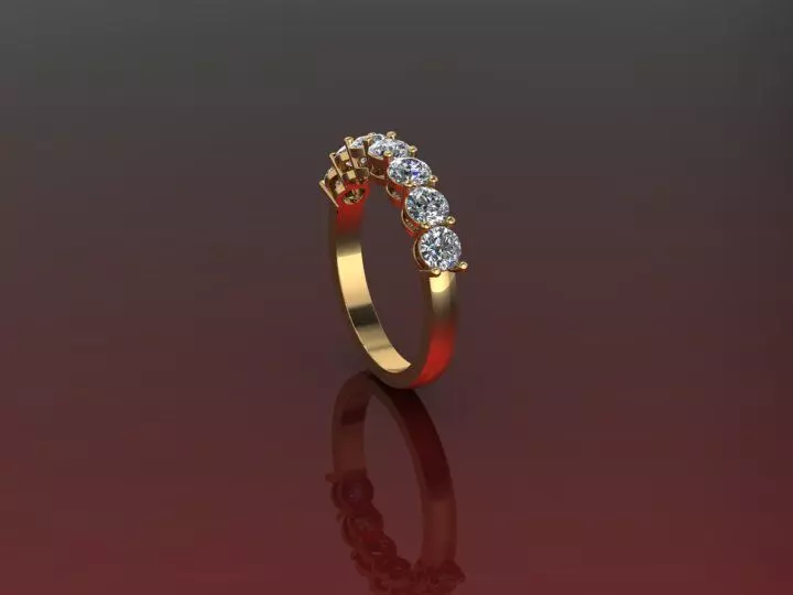 ring with diamods 3D print model_0