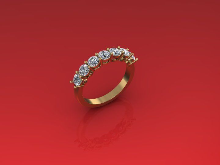 ring with diamods 3D print model_1