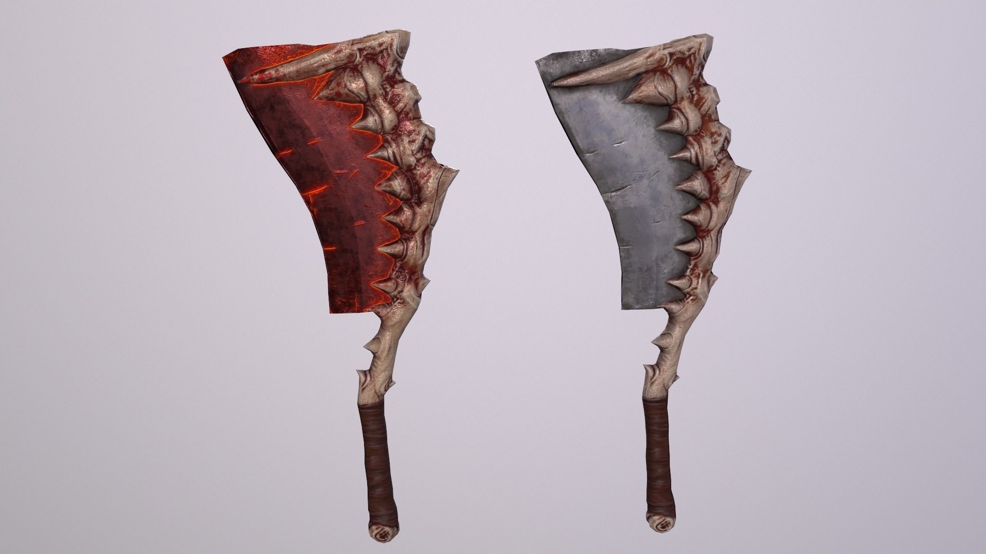 Fantasy Bone Axe Low-poly 3D model