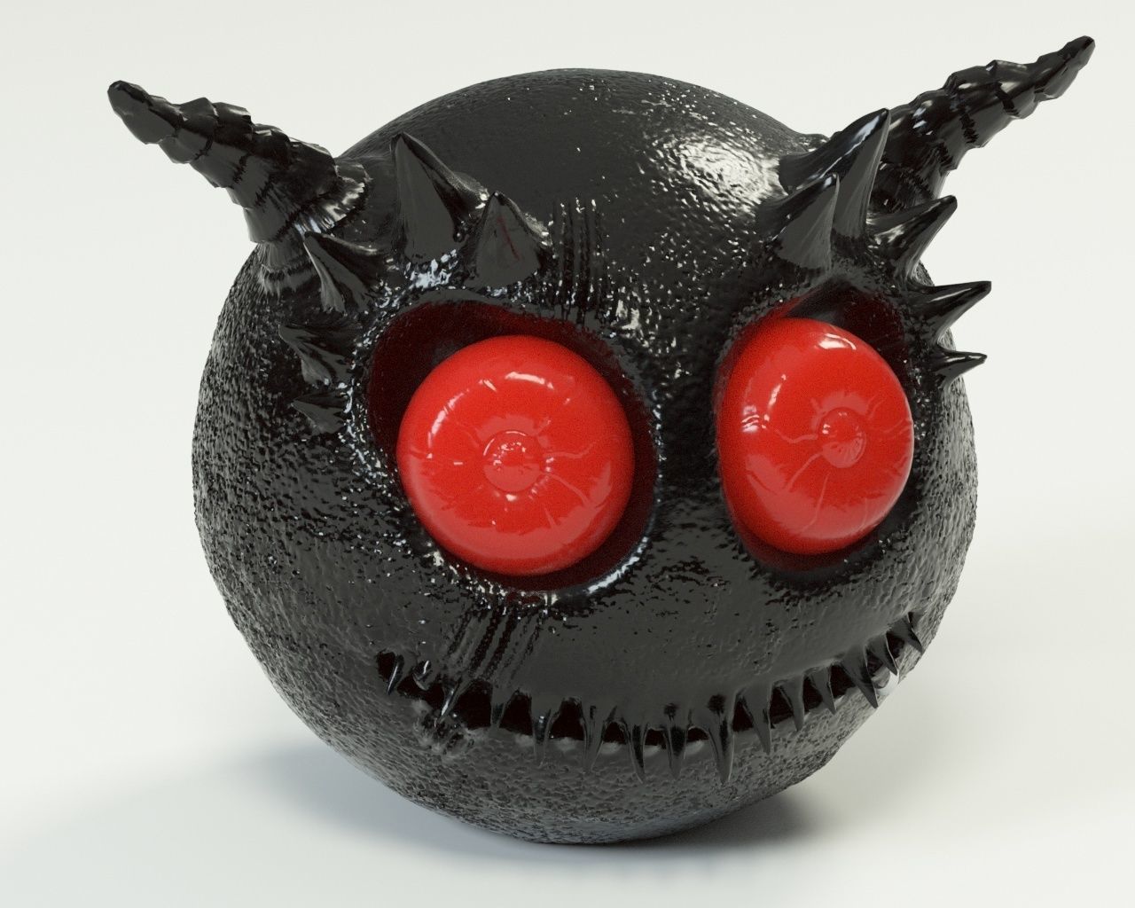 Smiley monster creature character 3D model_1