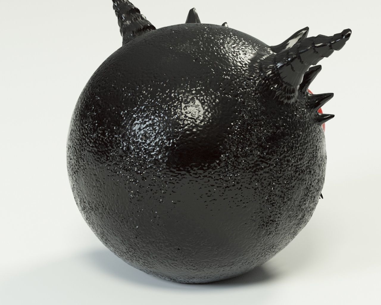 Smiley monster creature character 3D model_4