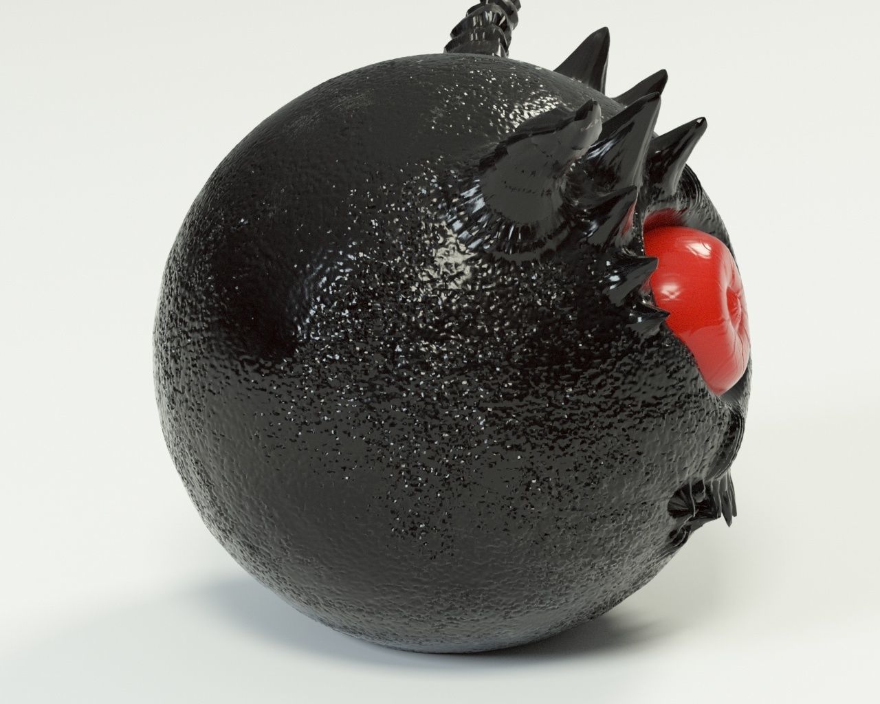 Smiley monster creature character 3D model_3