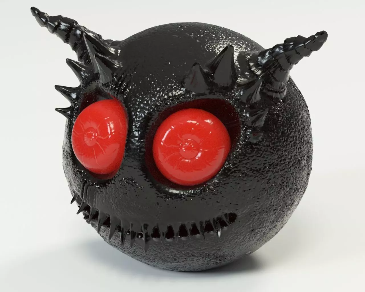 Smiley monster creature character 3D model_0