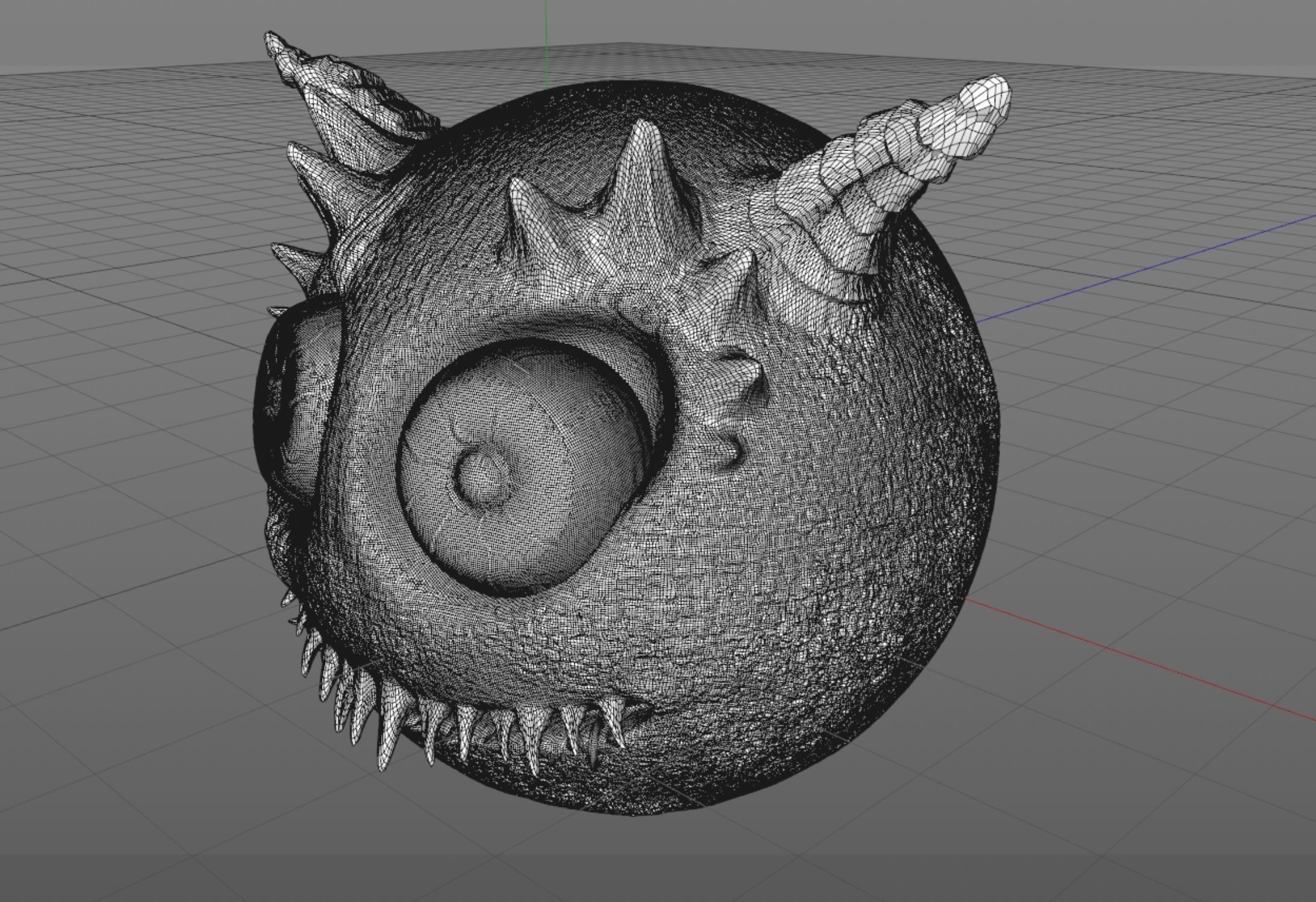 Smiley monster creature character 3D model_16