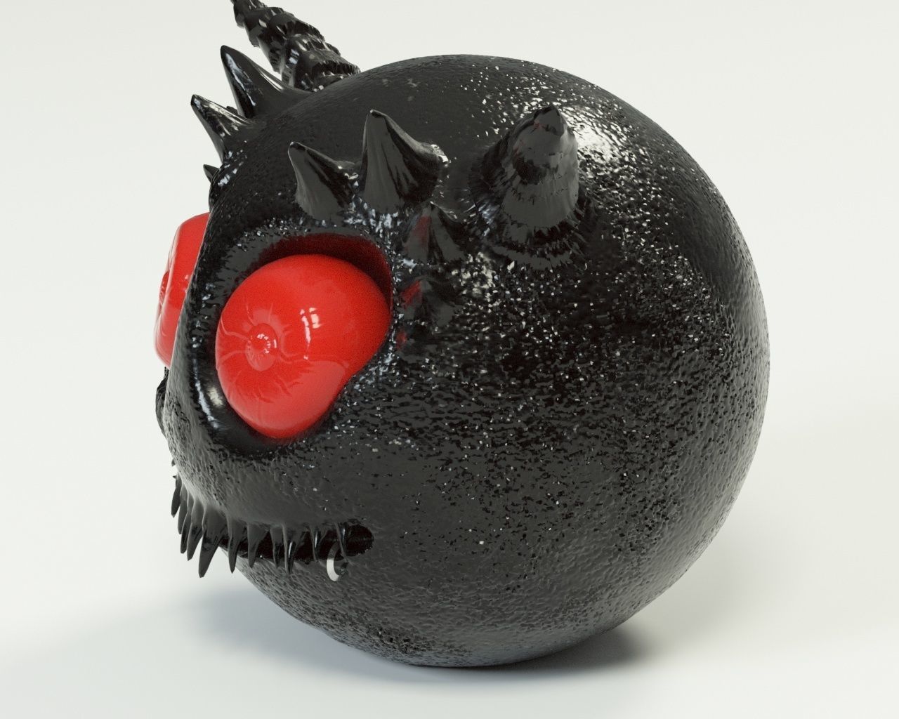 Smiley monster creature character 3D model_8