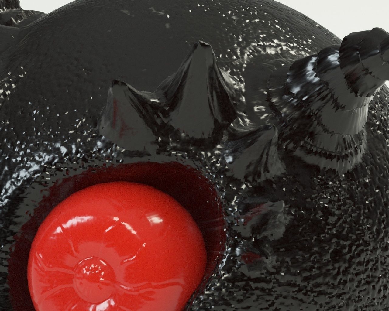 Smiley monster creature character 3D model_9