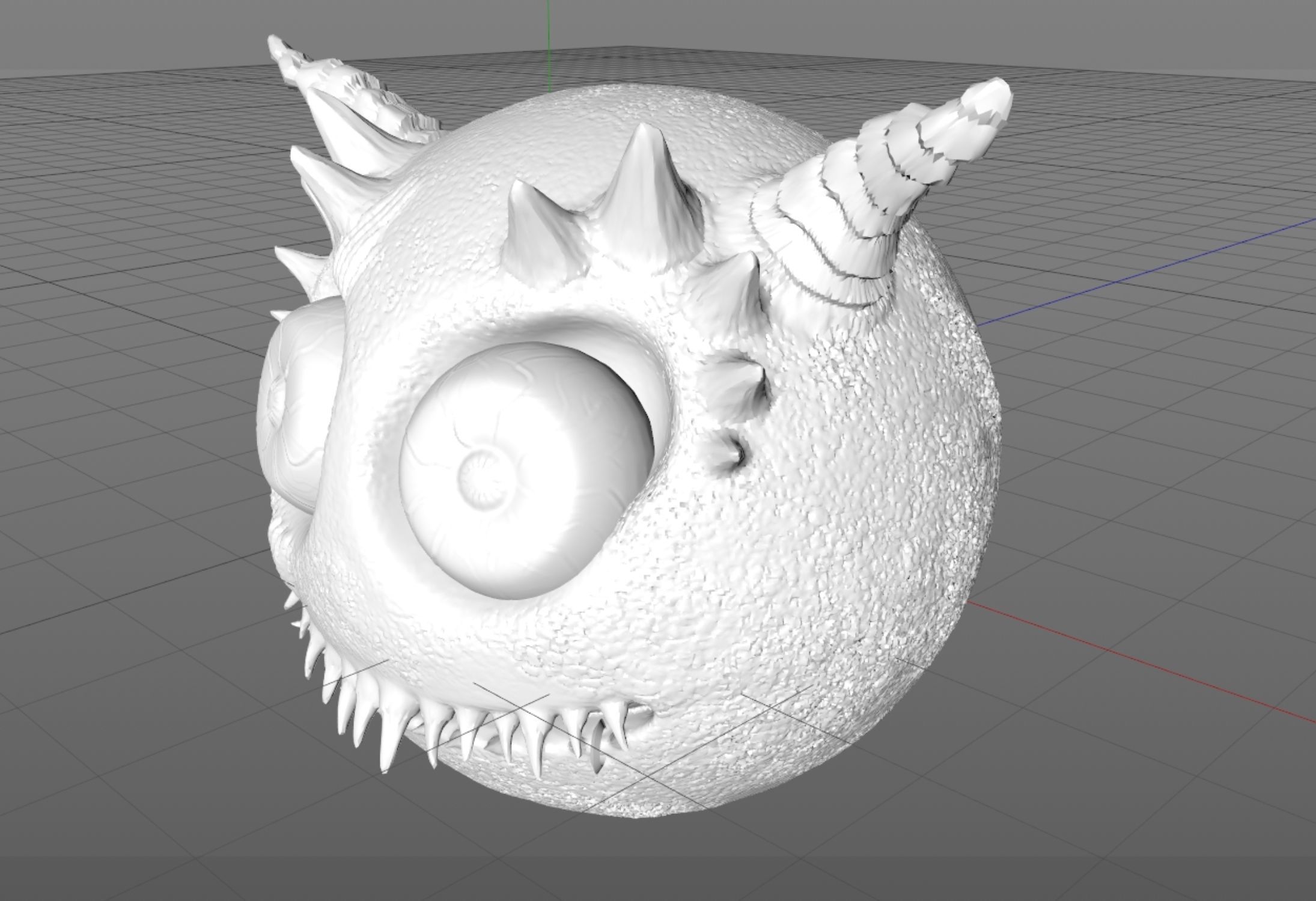Smiley monster creature character 3D model_12