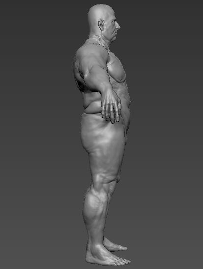 fat man base mesh 3D model_4