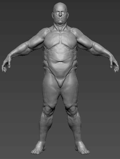 fat man base mesh 3D model_1