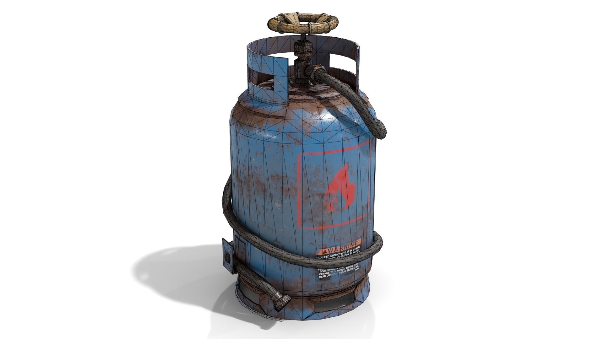 Welding Torch Gas Cylinder Low-poly 3D model_10