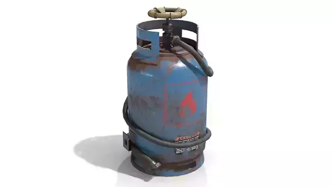 Welding Torch Gas Cylinder Low-poly 3D model