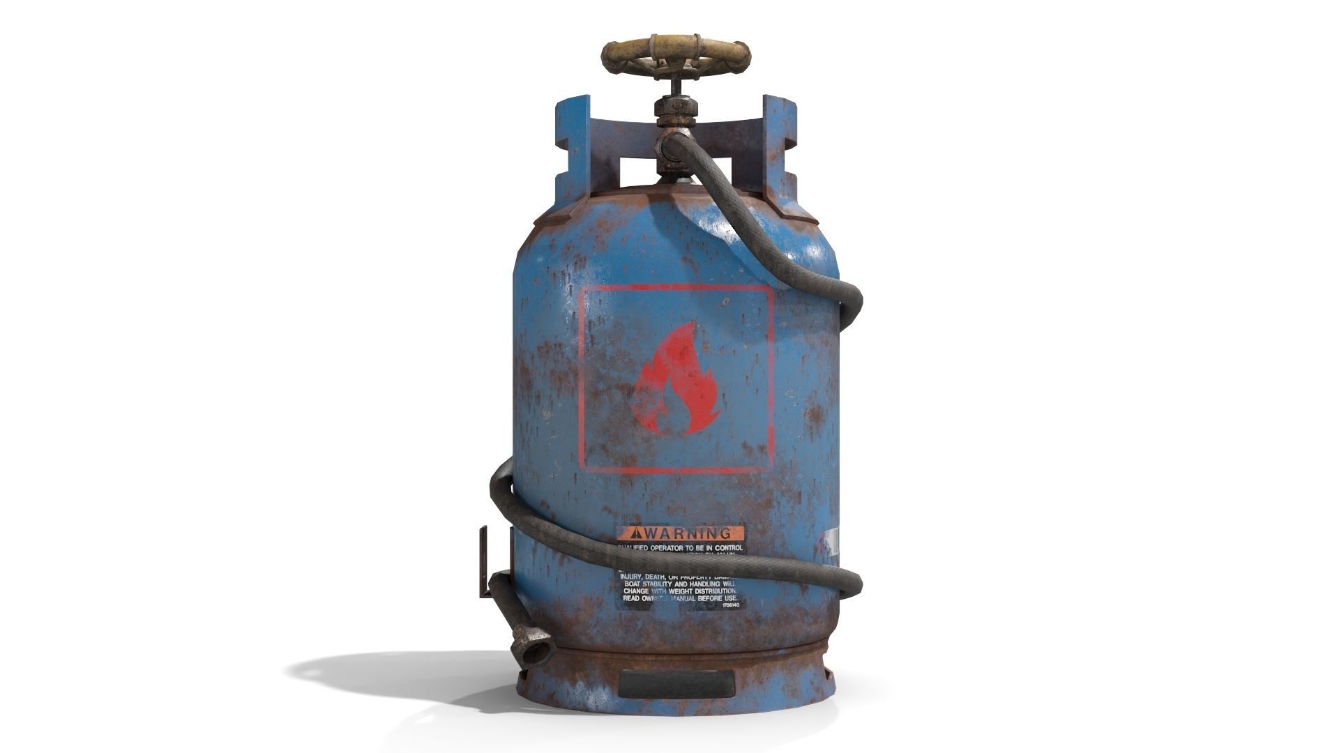 Welding Torch Gas Cylinder Low-poly 3D model_6