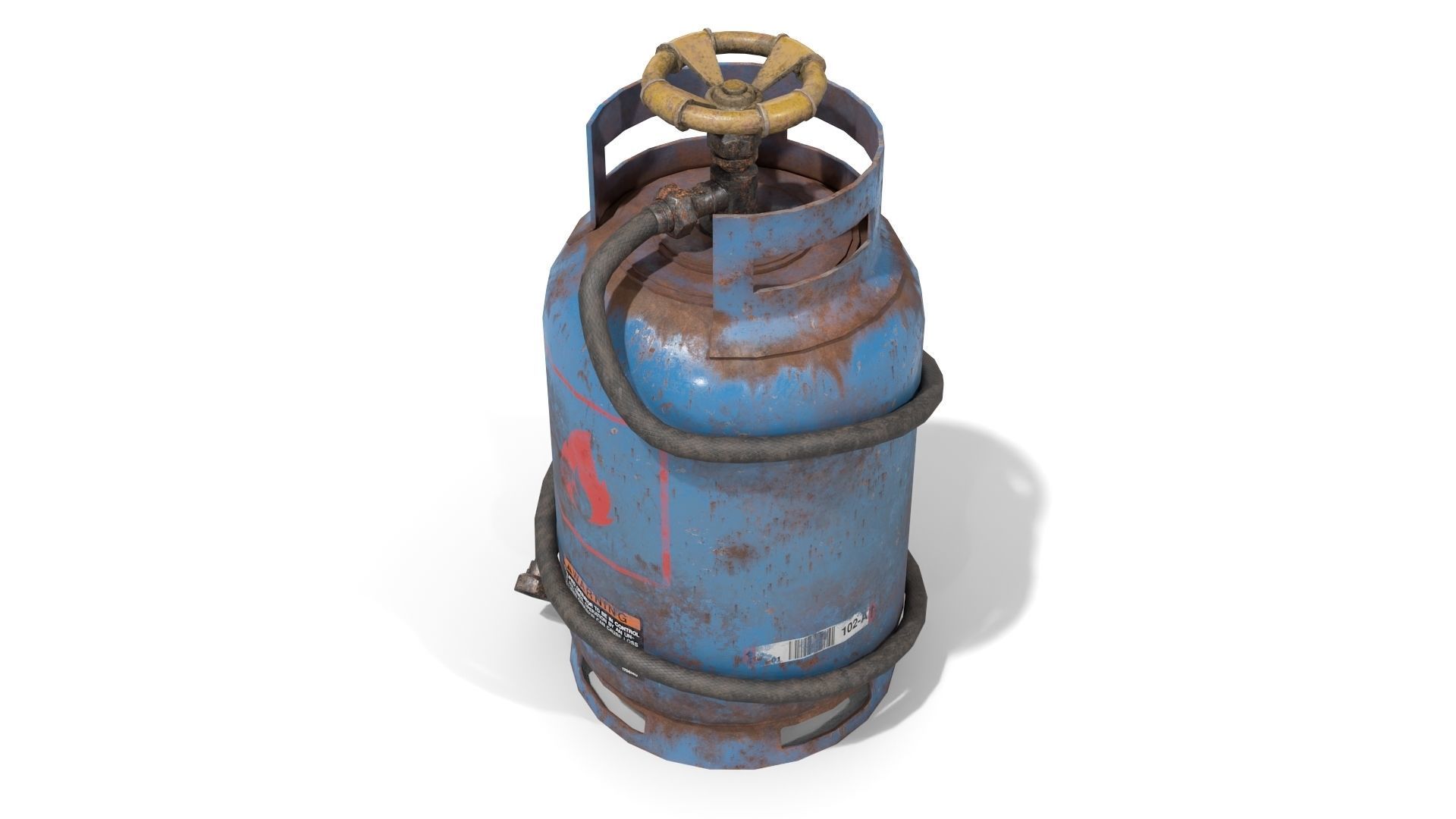 Welding Torch Gas Cylinder Low-poly 3D model_2