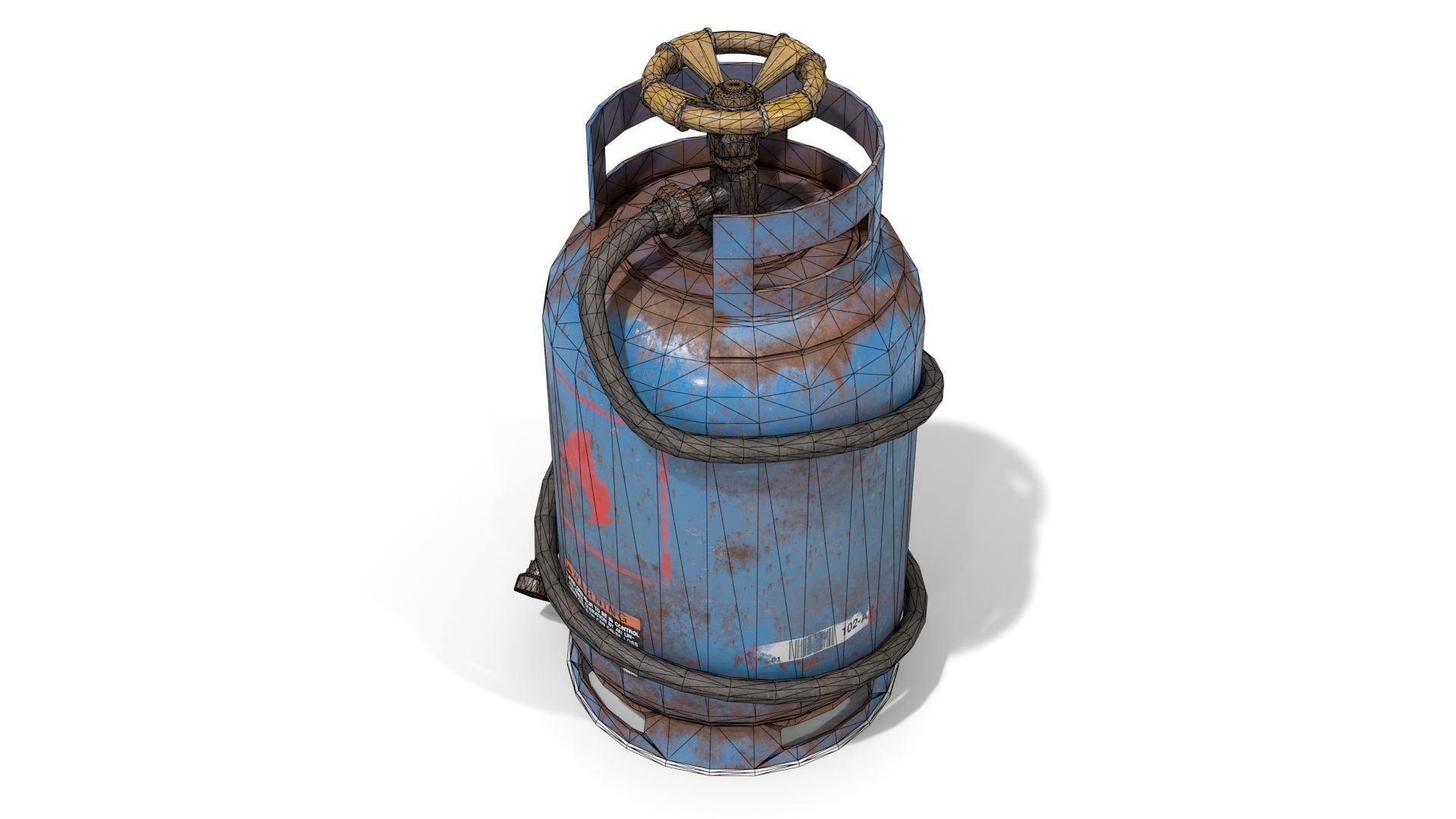 Welding Torch Gas Cylinder Low-poly 3D model_12