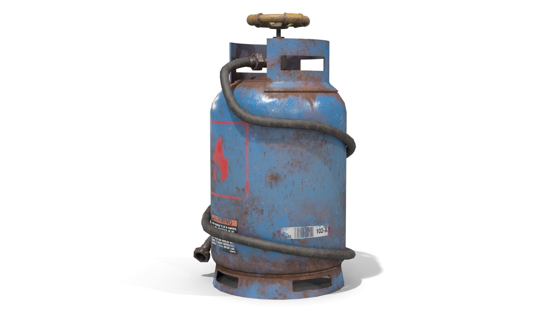 Welding Torch Gas Cylinder Low-poly 3D model_7