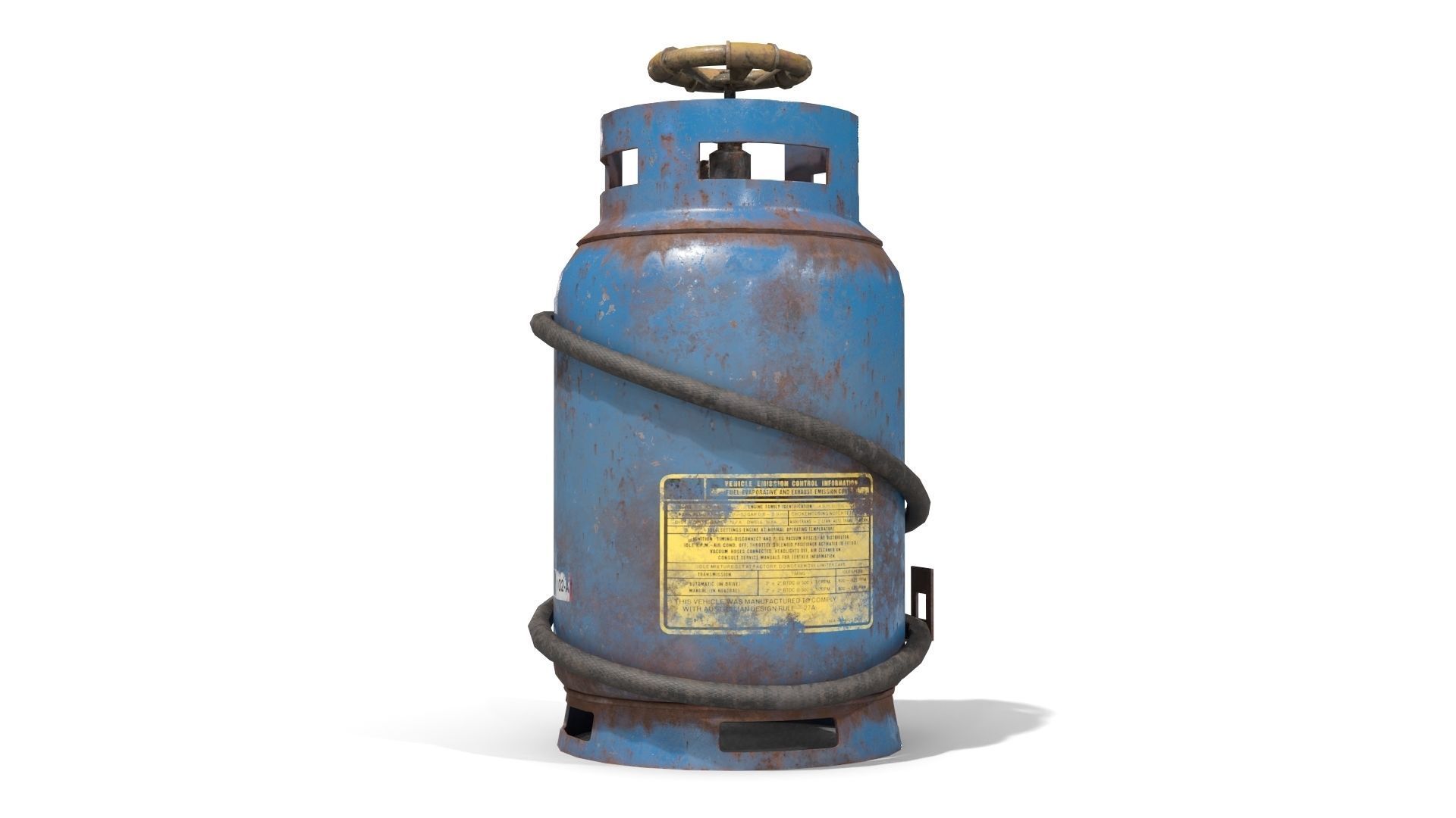 Welding Torch Gas Cylinder Low-poly 3D model_5
