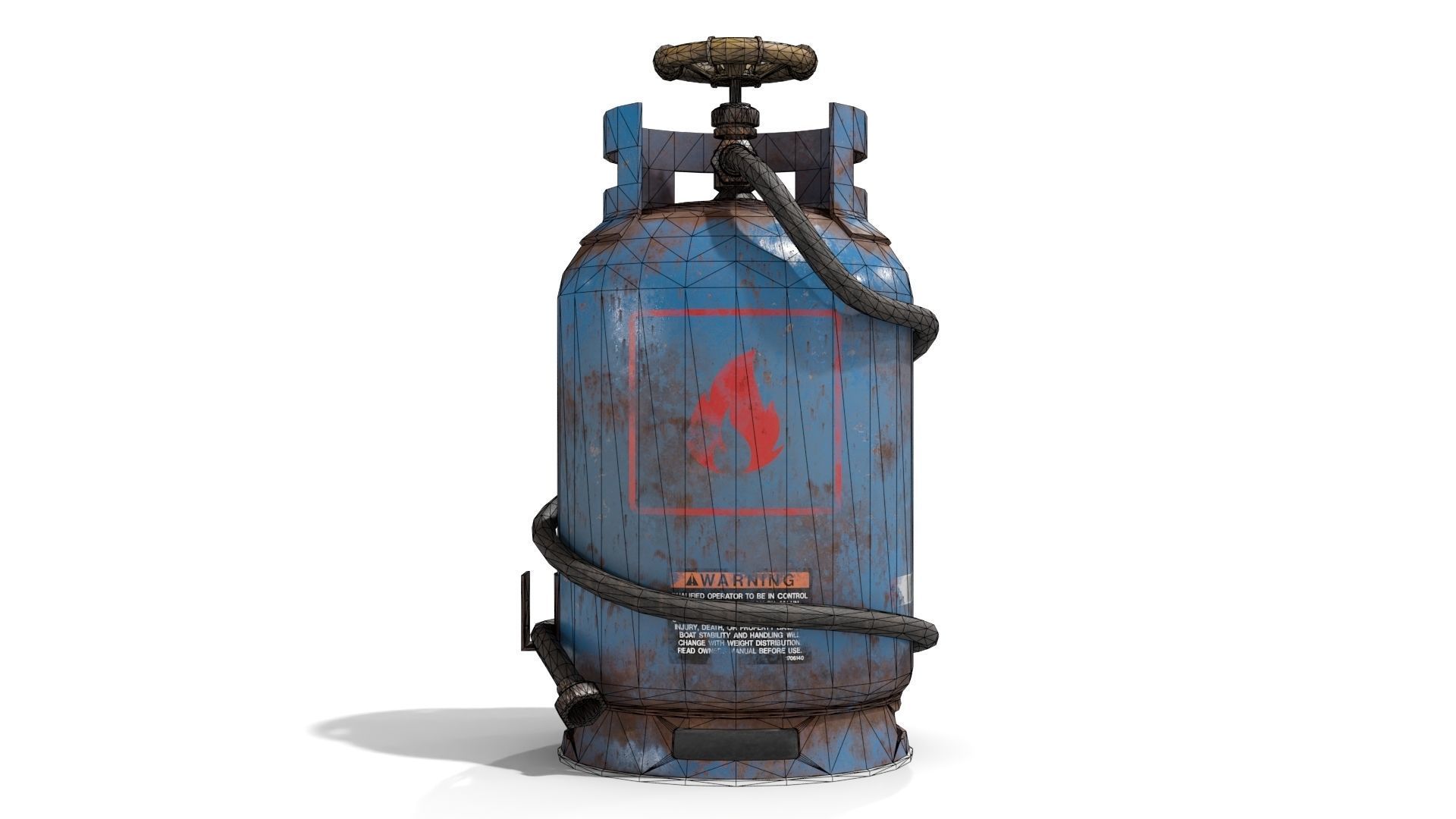 Welding Torch Gas Cylinder Low-poly 3D model_16