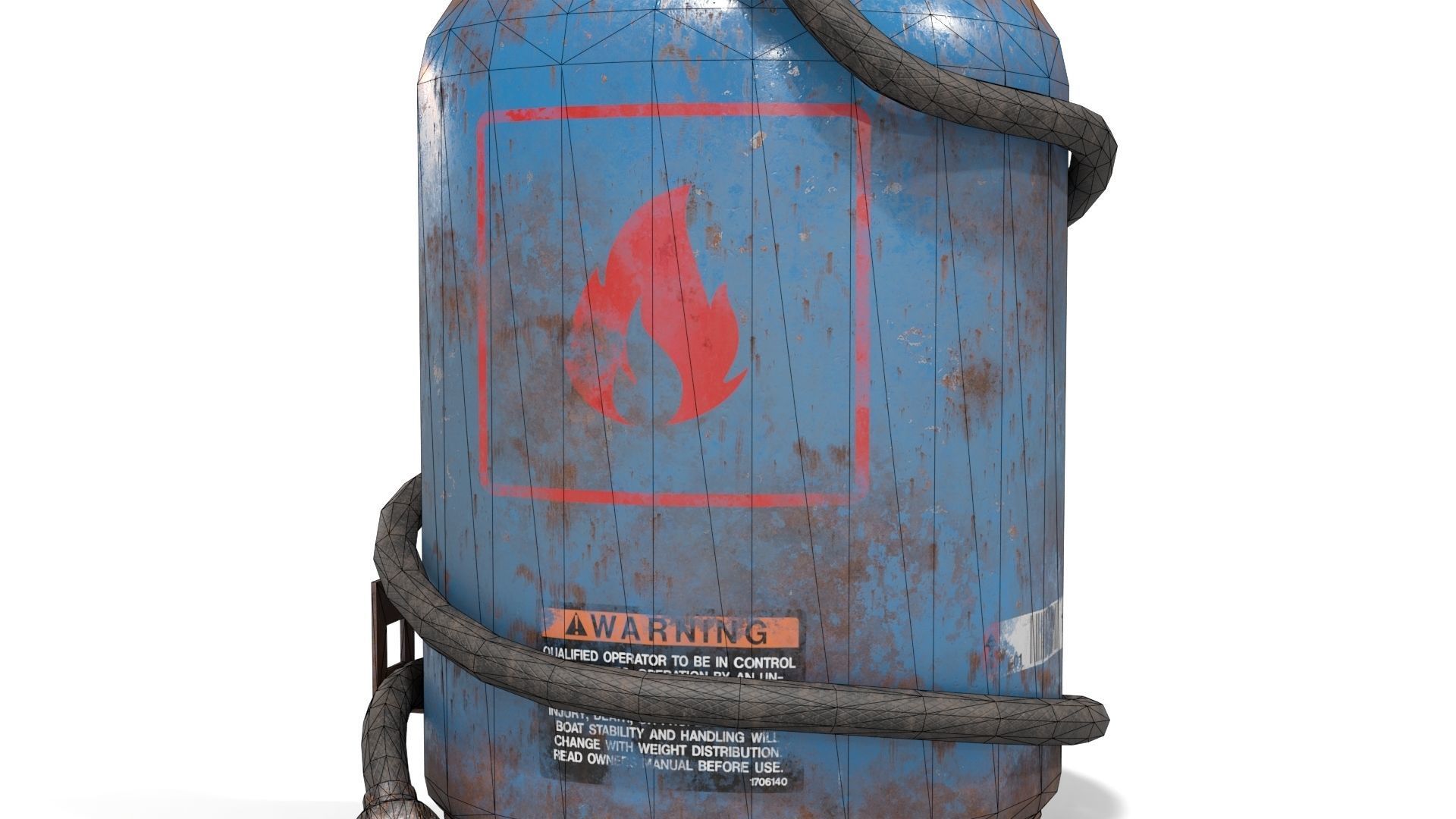 Welding Torch Gas Cylinder Low-poly 3D model_19