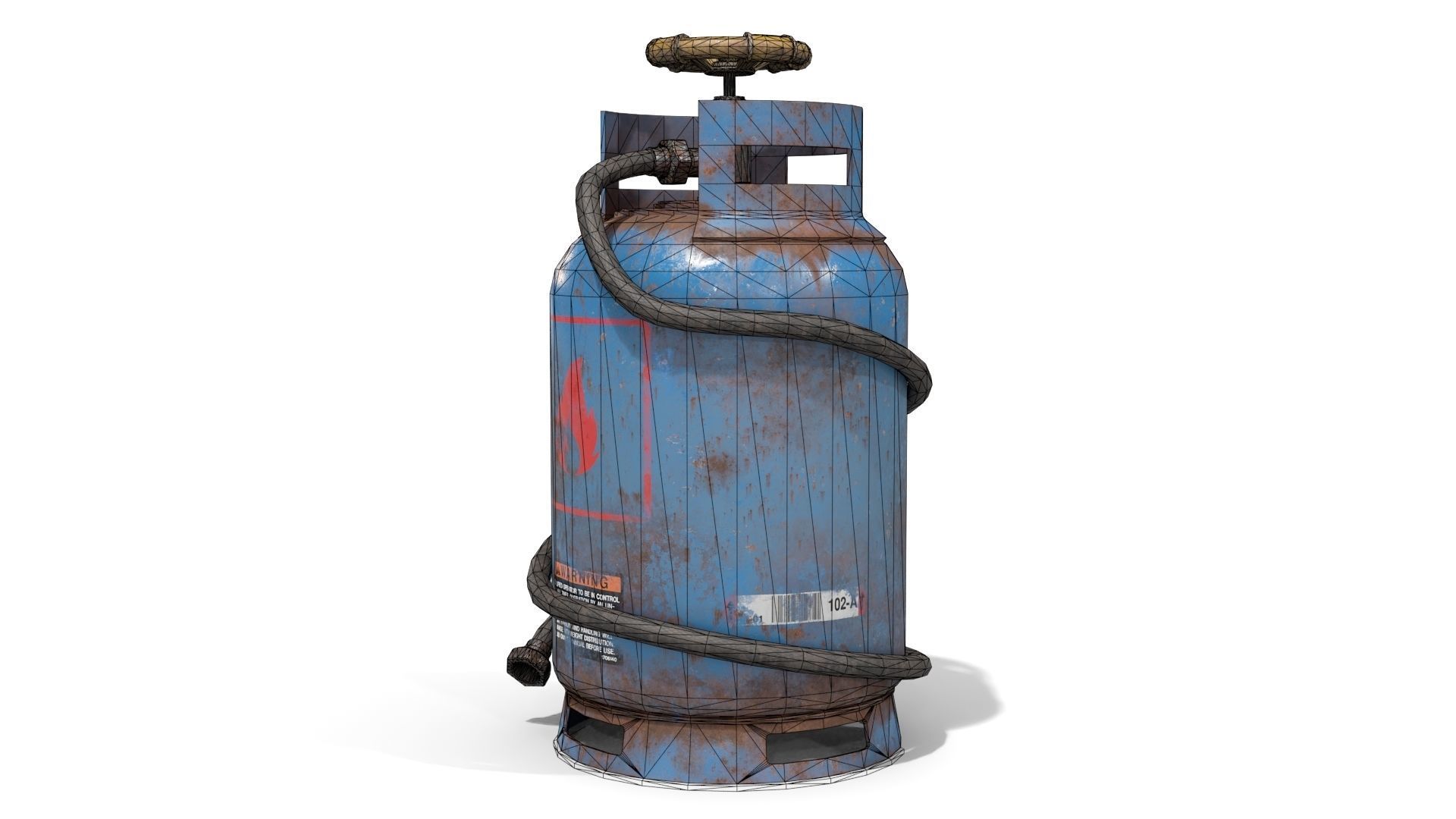 Welding Torch Gas Cylinder Low-poly 3D model_17