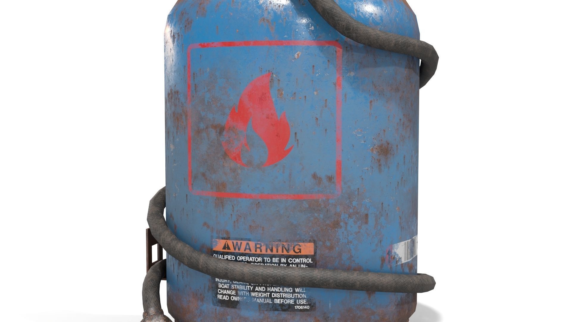 Welding Torch Gas Cylinder Low-poly 3D model_9