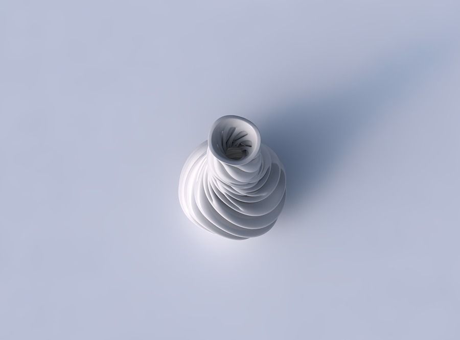 Vase with medium intertwining lines very twisted and tapered ... 3D print model_2