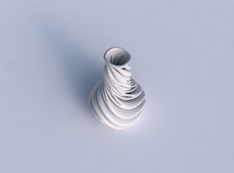 Vase with medium intertwining lines very twisted and tapered ... 3D print model_1