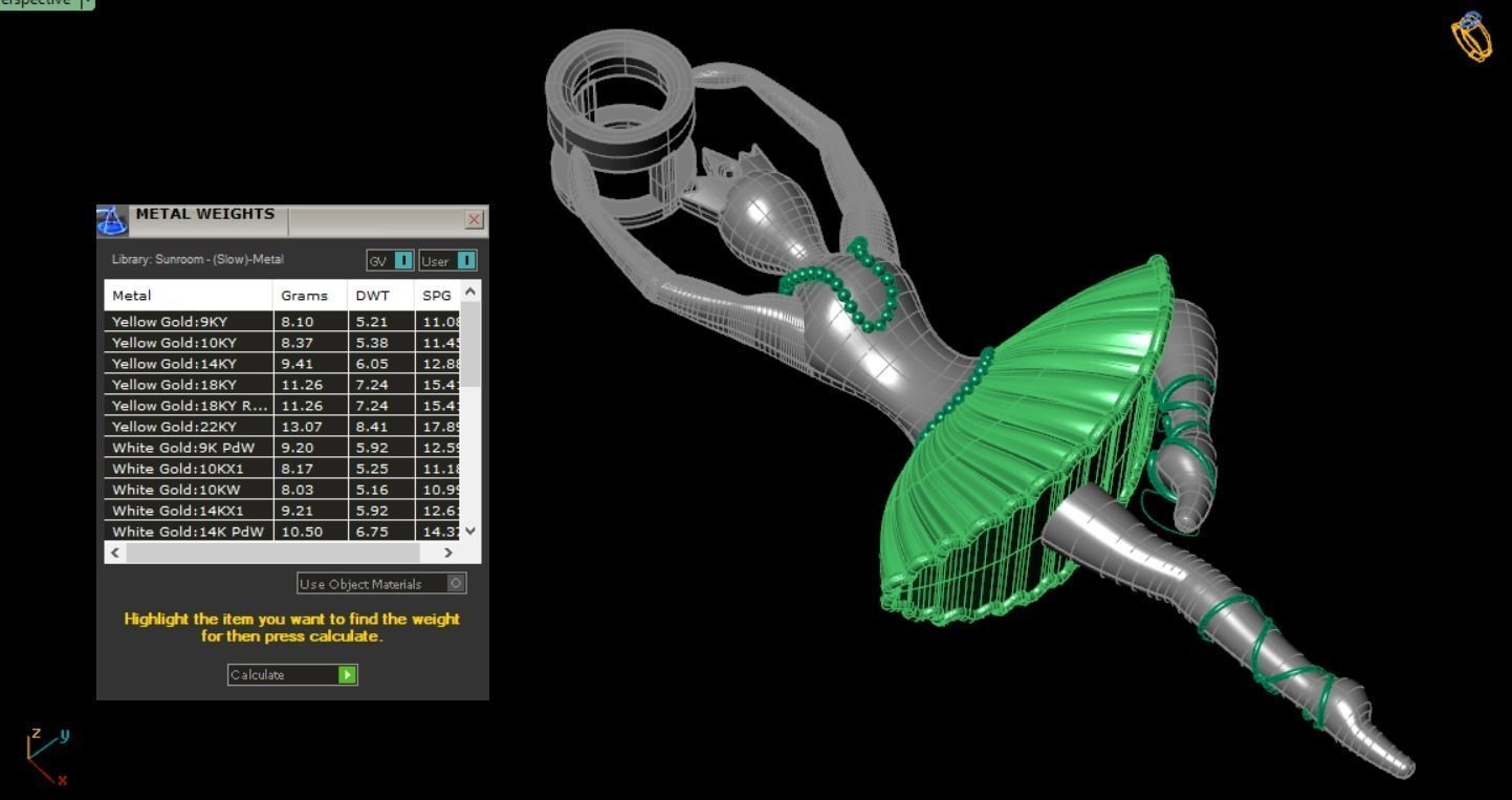 Ballet pendant 02 3D print model_8