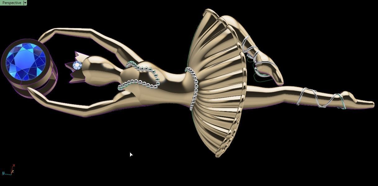 Ballet pendant 02 3D print model_16